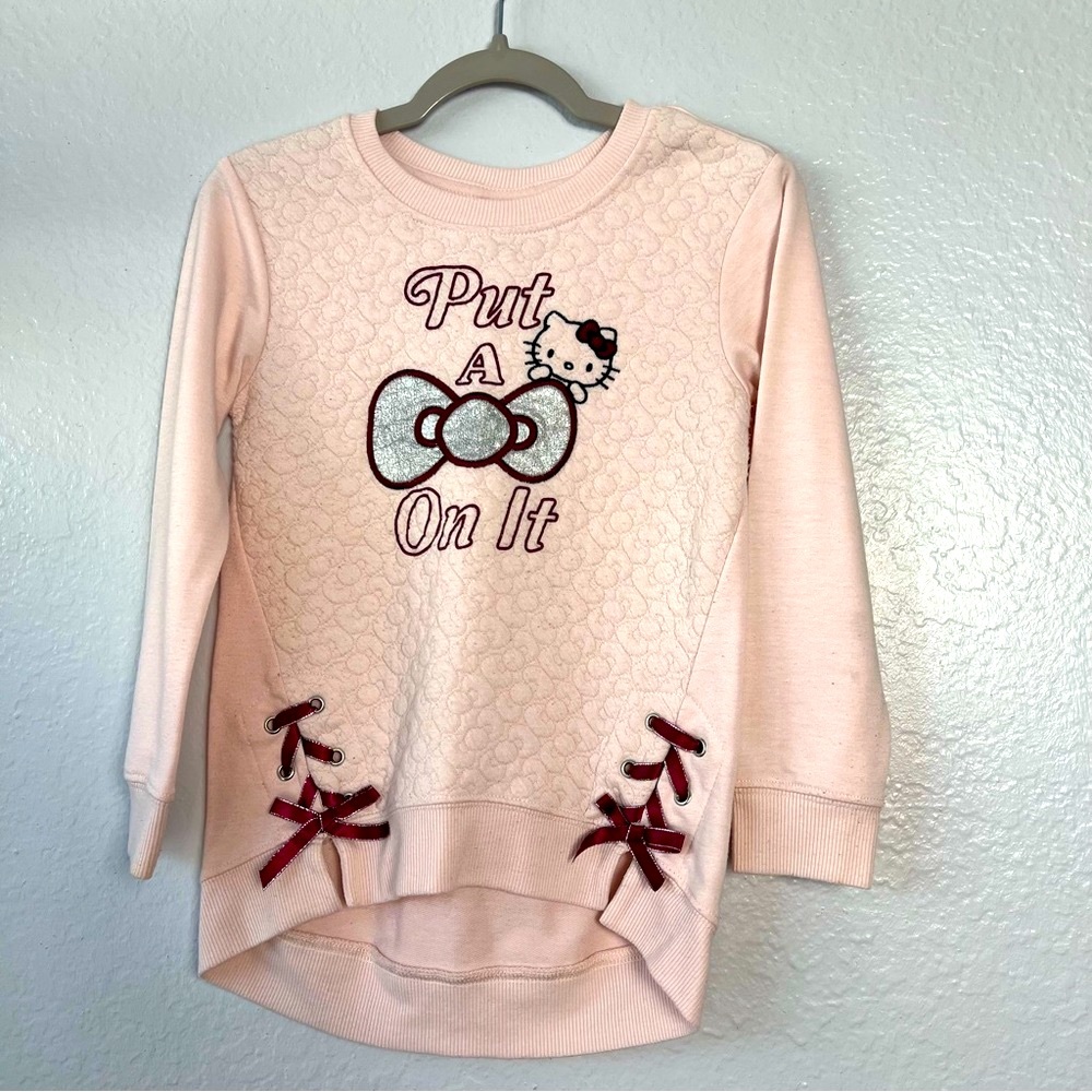 Girl’s Ballet Pink Hello Kitty Long Sleeve Sweater Size 5